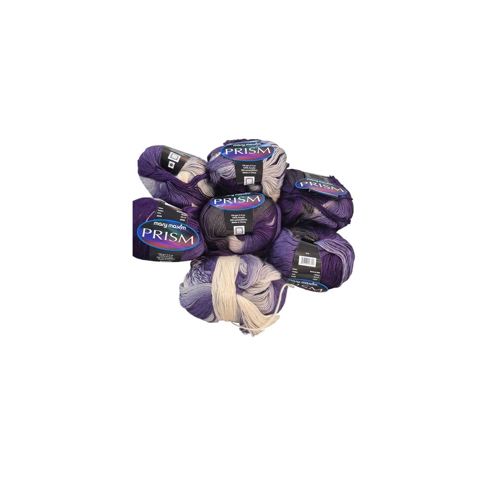 6.5 Skeins Mary Maxim Prism Yarn - Iris #2028 - Dye Lot 2006 - 100% Acrylic DK L